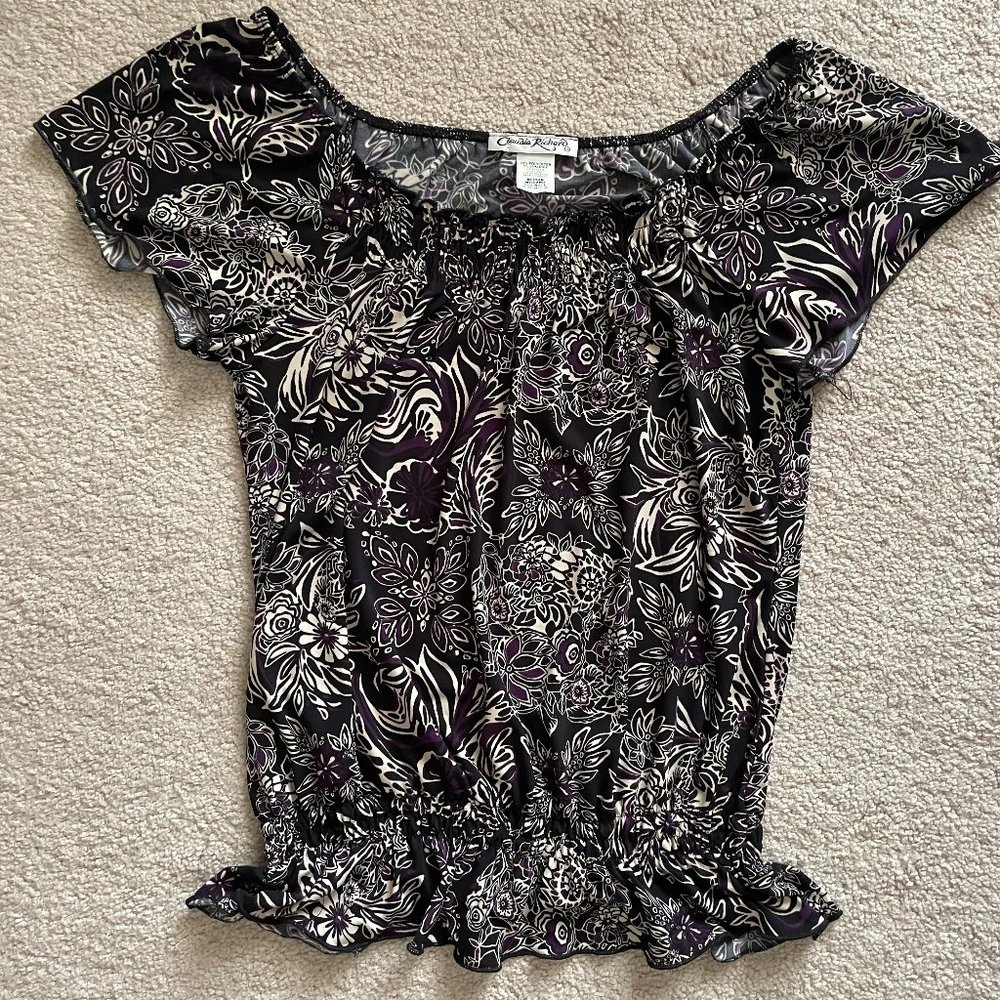 Claudia Richard Floral Blouse Size Medium